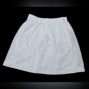 LOFT White Eyelet Skirt